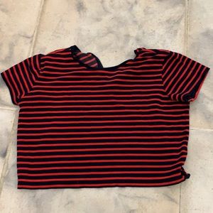 Soft crew cut striped crop too